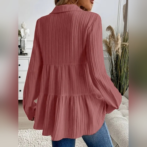 Elegant Mauve Button-Down Shirt for Women - Picture 2 of 6